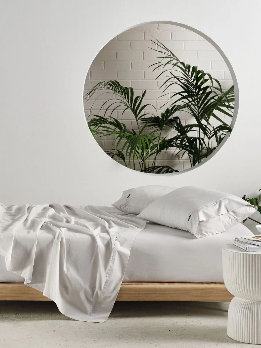 Linen House Winton 300TC White Cotton Percale Sheet Set - Image 3