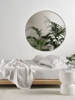 Linen House Winton 300TC White Cotton Percale Sheet Set