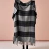 Linen House Wool Black-Grey Check Throw